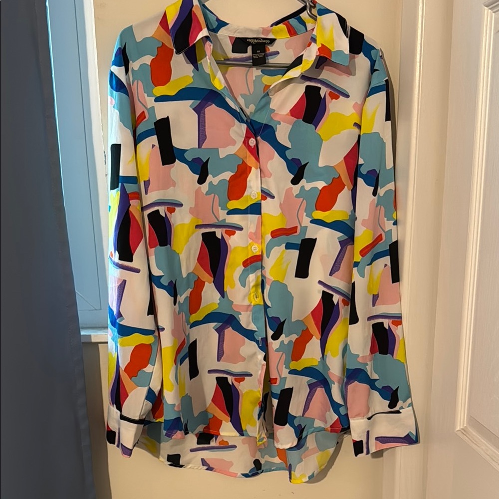 Colorful Abstract Button Down Shirt